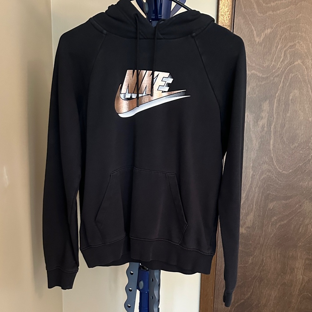 Nike Black and Bronze Women's Hoodie
